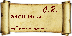 Grüll Róza névjegykártya